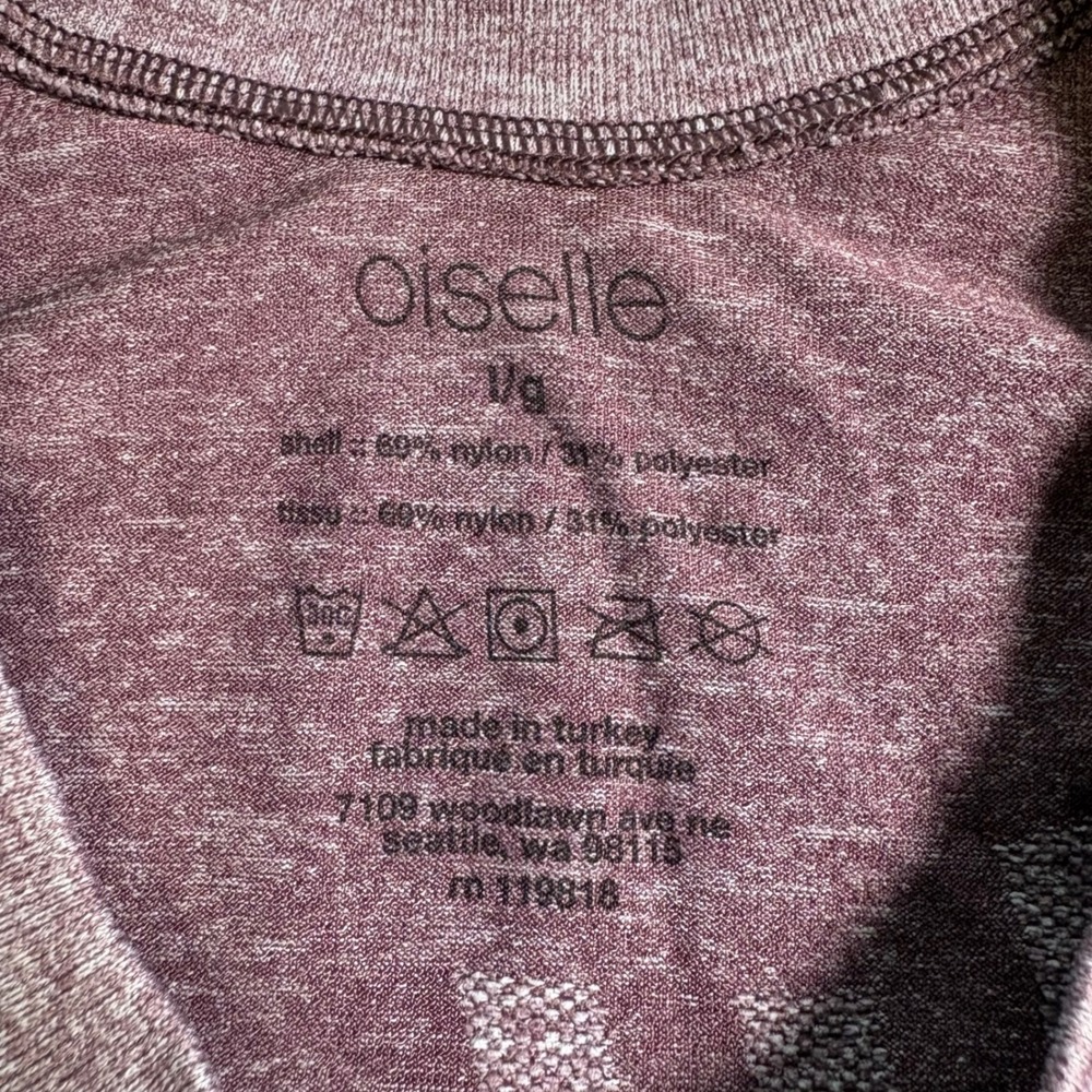 Oiselle Flyout Long Sleeve Top Size L Purple Bird Graphic Running Shirt MSRP $72 - Picture 2 of 6